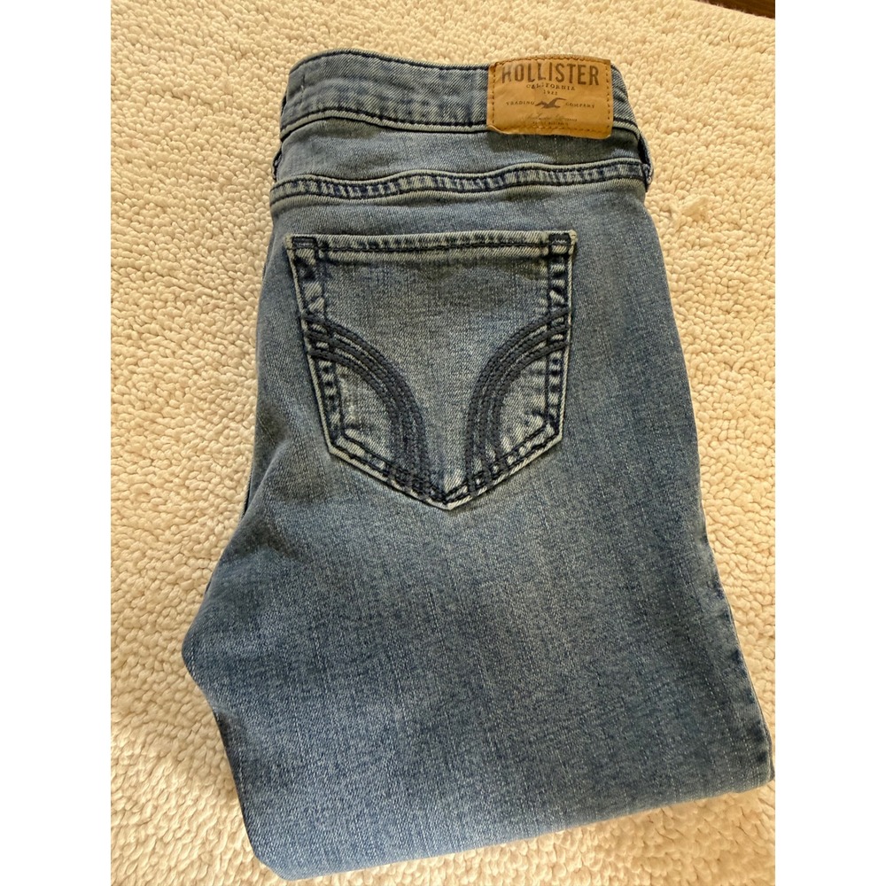 Hollister Super Skinny Distressed Jeans Womens 3R W26 L31 Medium Wash
